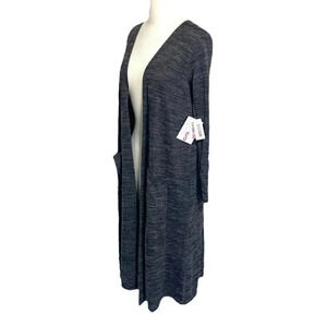 Lularoe Sarah S dark gray long lightweight duster with‎ pockets